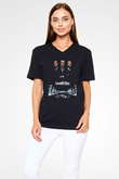 Goodfellas Baskılı Unisex Siyah V Yaka Tişört - Tshirt