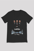 Goodfellas Baskılı Unisex Siyah V Yaka Tişört - Tshirt