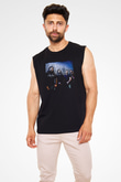 Gorguts Baskılı Unisex Siyah Kolsuz Tişört