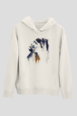 Goril Beyaz Unisex Hoodie