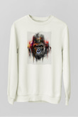 Goril Beyaz Unisex Sweatshirt