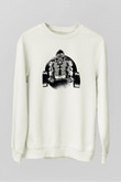 Goril Beyaz Unisex Sweatshirt