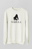 Goril Beyaz Unisex Sweatshirt