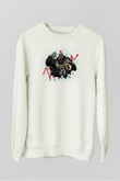 Goril Beyaz Unisex Sweatshirt