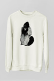Goril Beyaz Unisex Sweatshirt