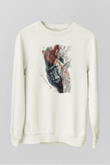 Goril Beyaz Unisex Sweatshirt