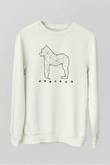 Goril Beyaz Unisex Sweatshirt