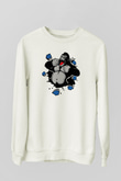 Goril Beyaz Unisex Sweatshirt