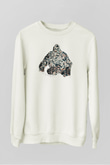 Goril Beyaz Unisex Sweatshirt