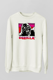 Goril Beyaz Unisex Sweatshirt