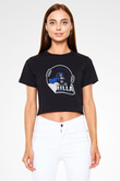 Goril Siyah Crop Top Tişört