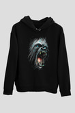 Goril Siyah Unisex Hoodie