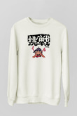 Gorillaz Baskılı Unisex Beyaz Sweatshirt