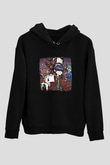 Gorillaz Baskılı Unisex Siyah Hoodie