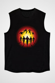Gorillaz Baskılı Unisex Siyah Kolsuz Tişört