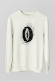 Göz Baskılı Unisex Beyaz  Sweatshirt