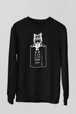 Göz Doktoru Kurt Baskılı Unisex Siyah  Sweatshirt