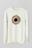 Göz İrisi Baskılı Unisex Ekru Sweatshirt