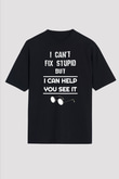 Gözlükçü Siyah Unisex Tişört T-Shirt - TişörtFabrikası