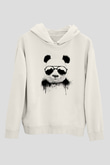 Gözlüklü PandaBeyaz  Unisex Hoodie