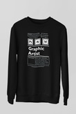 Grafiker Siyah Unisex Sweatshirt