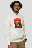 Grateful Dead Baskılı Unisex Beyaz Hoodie