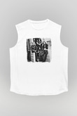 Grateful Dead Baskılı Unisex Beyaz Kolsuz Tişört