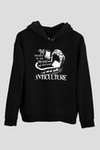 Grave Baskılı Unisex Siyah Kapüşonlu Sweatshirt