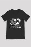 Grave Baskılı Unisex Siyah V Yaka Tişört - Tshirt