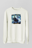 Grave Digger Baskılı Unisex Beyaz Sweatshirt