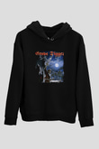 Grave Digger Baskılı Unisex Siyah Hoodie