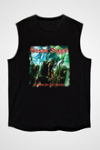 Grave Digger Baskılı Unisex Siyah Kolsuz Tişört