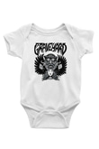 Graveyard Baskılı Beyaz Unisex Bebek Body - Zıbın