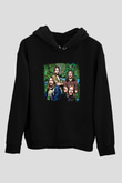 Graveyard Baskılı Unisex Siyah Hoodie