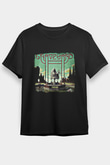 Graveyard Baskılı Unisex Siyah Tişört