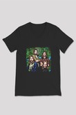 Graveyard Baskılı Unisex Siyah V Yaka Tişört
