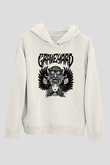Graveyard Beyaz Unisex Kapşonlu Sweatshirt