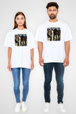 Great White Baskılı Unisex Beyaz Oversize Tişört