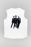 Green Day Baskılı Unisex Beyaz Kolsuz Tişört