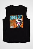 Green Day Baskılı Unisex Siyah Kolsuz Tişört