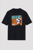 Green Day Baskılı Unisex Siyah Oversize Tişört