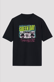 Green Day Baskılı Unisex Siyah Oversize Tişört
