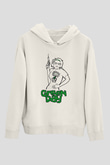 Green Day Beyaz Unisex Kapşonlu Sweatshirt