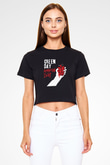 Green Day Siyah Crop Top Tişört