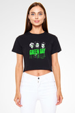 Green Day Siyah Crop Top Tişört