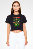 Green Lantern Siyah   Crop Top Tişört