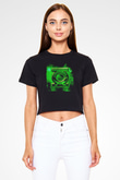 Green Lantern Siyah   Crop Top Tişört