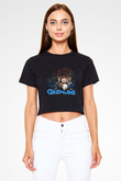Gremlins Siyah Crop Top Tişört