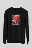 Grim Reaper Baskılı Unisex Siyah Sweatshirt