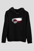 Grönland - Greenland Bayrağı Baskılı Unisex Siyah Hoodie